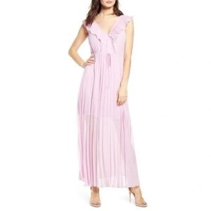 Nwt Leith Knife Pleat V- Neck Ruffle Sleeveless Maxi Dress Pink size 4x plus $79